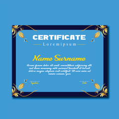 Certificate, Diploma of completion (design template, white background) with Frame, Border