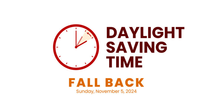 Daylight saving time end. Fall back, set clock back one hour. Minimalist alarm clock design. Vector illustration