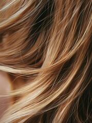Fototapeta premium Closeup of a woman's hair color and texture