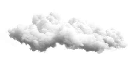Realistic fluffy clouds on transparent background for design purposes, perfect for digital art projects