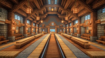 Simplified Train Station Interior Design Style