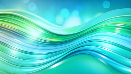 Obraz premium Abstract wave background with smooth flowing lines in vibrant shades of blue and green 