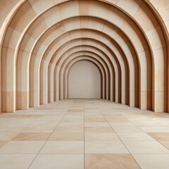 Fototapeta premium Elegant Arched Interior with Smooth Stone Walls