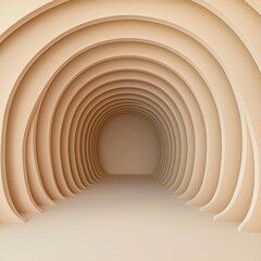 Obraz premium Abstract Tunnel with Circular Curves and Soft Light