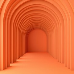 Fototapeta premium Abstract Orange Archway Design for Minimalist Style