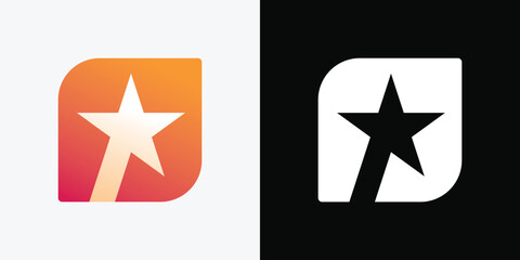 Star Speed Rising Logo. Fast star logo. Illustration logo design