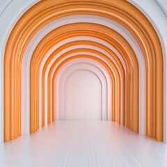 Fototapeta premium Modern Archway with Orange Curved Design