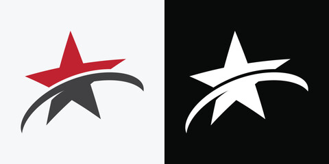 Star Speed Rising Logo. Fast star logo. Illustration logo design