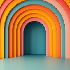 Fototapeta premium Vibrant Colorful Arches in Modern Interior Design