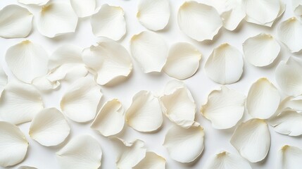   A group of white flowers resting atop a white background, with a solitary bloom centered in the frame