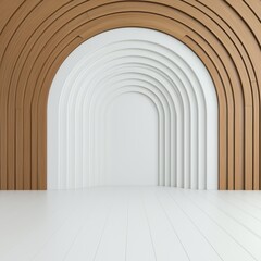 Fototapeta premium Minimalist Architecture with Arched Design in Space