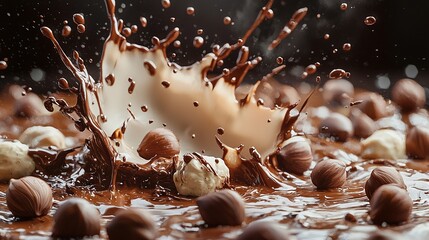   A close-up of a chocolate dessert adorned with abundant chocolate sprinkles