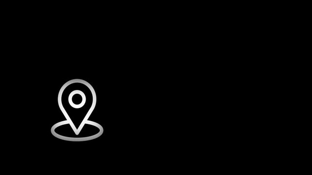 Locetion icon white colore moving select aria background black.