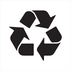 recycle silhouette  icon vector  on white background 