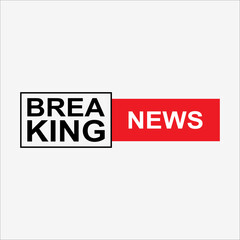 Breaking news header banner. Breaking news label. Breaking news element