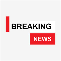 Breaking news header banner. Breaking news label. Breaking news element