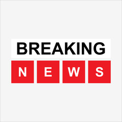 Breaking news header banner. Breaking news label. Breaking news element