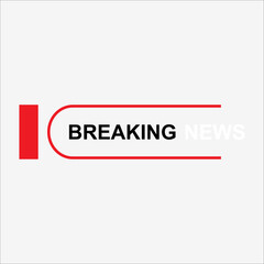 Breaking news header banner. Breaking news label. Breaking news element