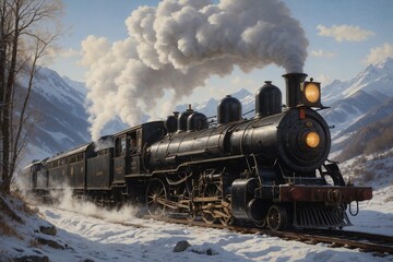 Naklejka premium Steam engine