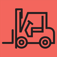 Forklift truck icon vector art