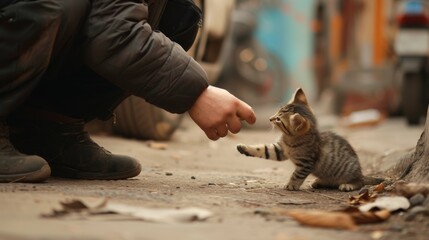 stray animals and people