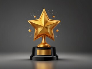 Victory Unleashed: Cartoon Style Gold Star Trophy