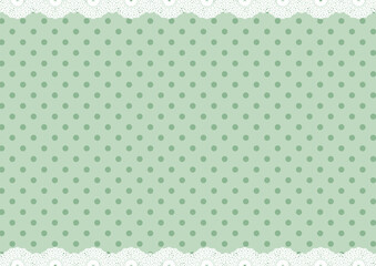 上下レース×ドット(グリーン)