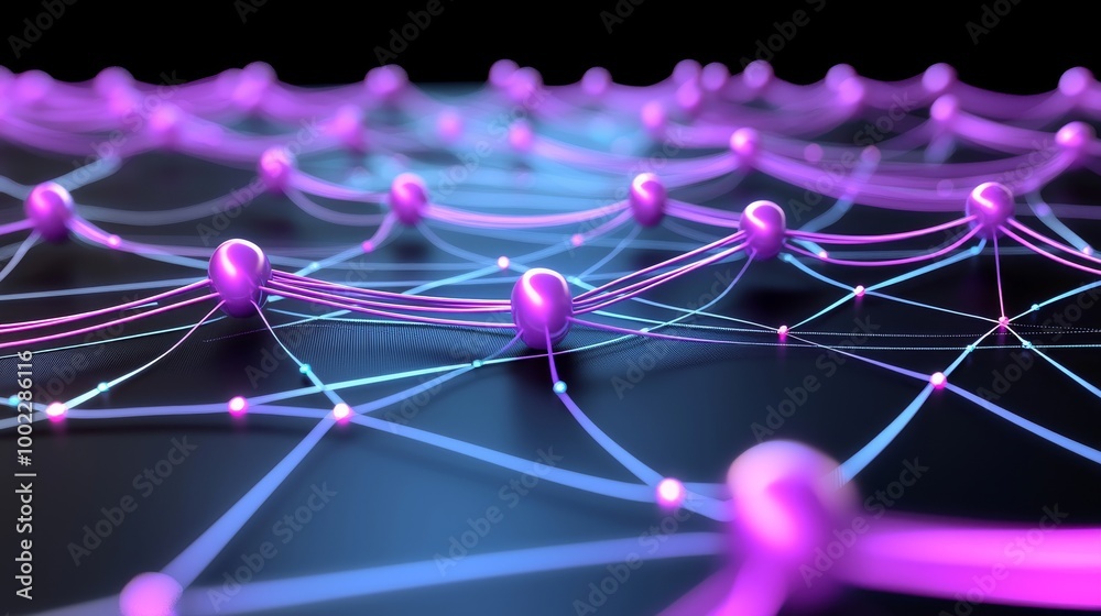 Poster abstract background of big data. technology network concept. visualization of a global database in t