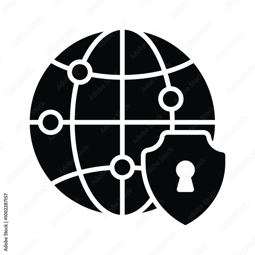 Wall mural a secure network icon symbolizes protected connectivity and cybersecurity measures