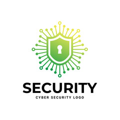 Cyber Security Logo or badge for technology and security company.