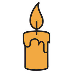 candle icon vector art silhouette illustration.