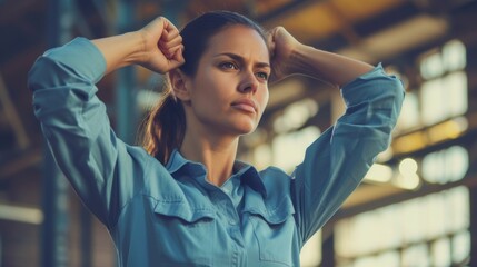 strong women working in heavy and tiring jobs