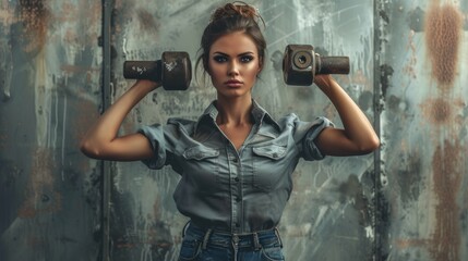 strong women working in heavy and tiring jobs