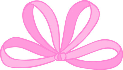 retro Pink gift bow ribbon flower doodle