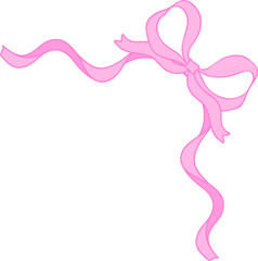 retro coquettte Pink ribbon bow border corner