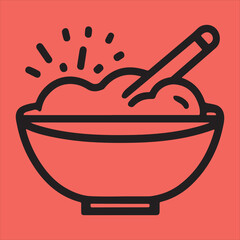 bowl icon vector art silhouette illustration.