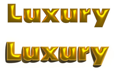 WebGold 3D text Luxury with and without shadow. Perfect for premium product advertising and luxury events.