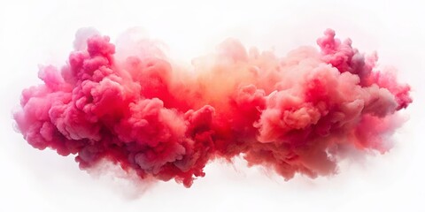 Fototapeta premium Abstract Pink and Orange Cloud-Like Formation Against White Background