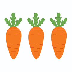 A simple vector illustration of a orange green carrot flat design icon