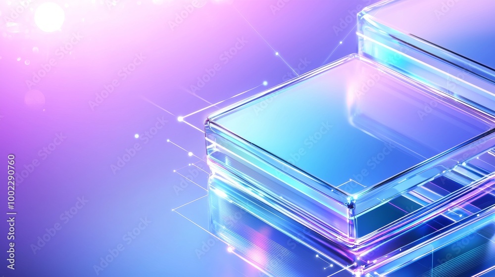 Poster an abstract blockchain, futuristic technology, distributed data storage, and network connection tech
