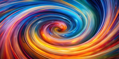 Fototapeta premium Abstract Swirling Color Vortex A Digital Painting of Curved Lines and Vivid Hues