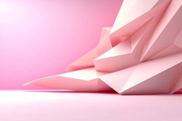 Gradient in an origami style of red geometric rumpled triangular geometry