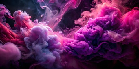 Obraz premium Abstract Swirls of Pink, Purple, and White Ink in Water