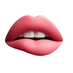 Obraz premium Pink lips isolated on white background, minimalism. luxury make up