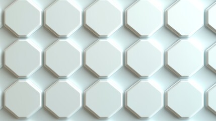 Naklejka premium An abstract white background with techie hexagons and triangles, rendered in 3D, illustrated in 3D