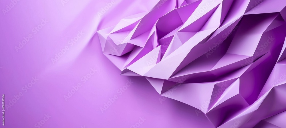 Poster purple background with triangle shapes and low poly blocks, with a triangle pattern and a soft grung