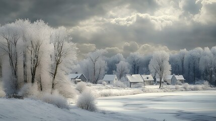Fototapeta premium landscape with snow