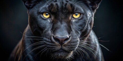 Golden Eyes A Close-Up of a Black Panther's Intense Gaze