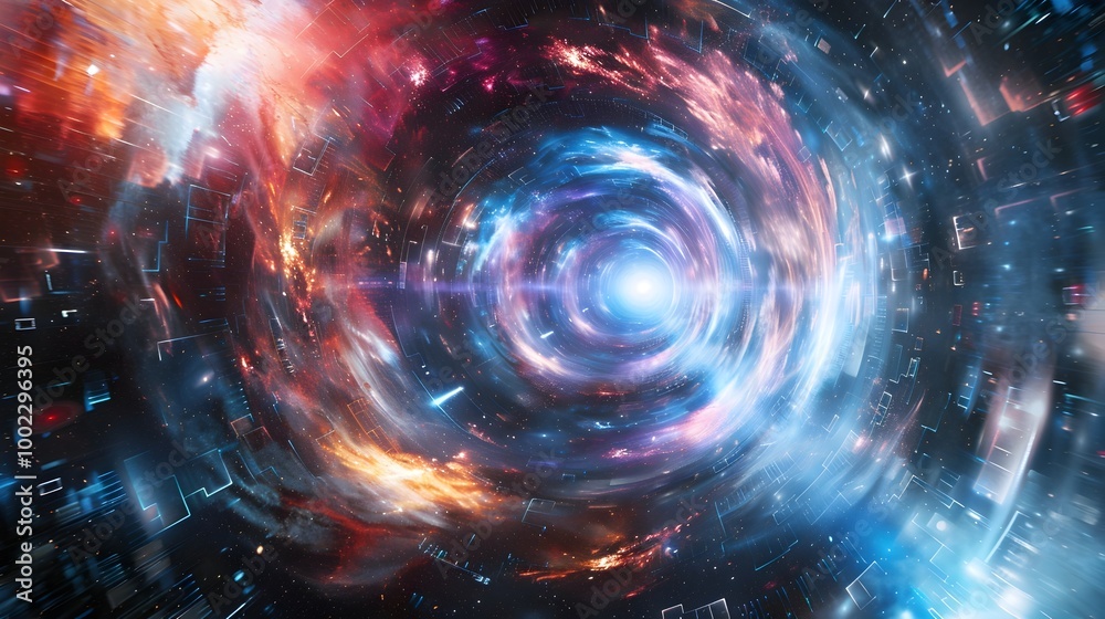 Wall mural interstellar communication through subspace channels enabling faster than light data transmission co