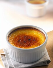 Creamy dessert in a ramekin